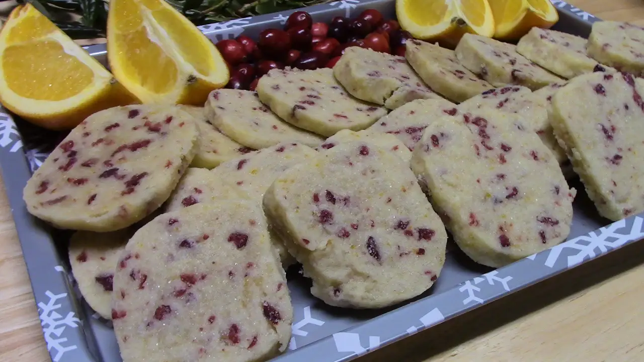 Orange Cranberry Shortbread Cookies