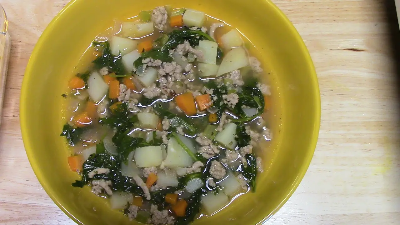 Ground Turkey, Potato & Kale Soup