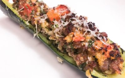 Italian Sausage Stuffed Zucchini Boats