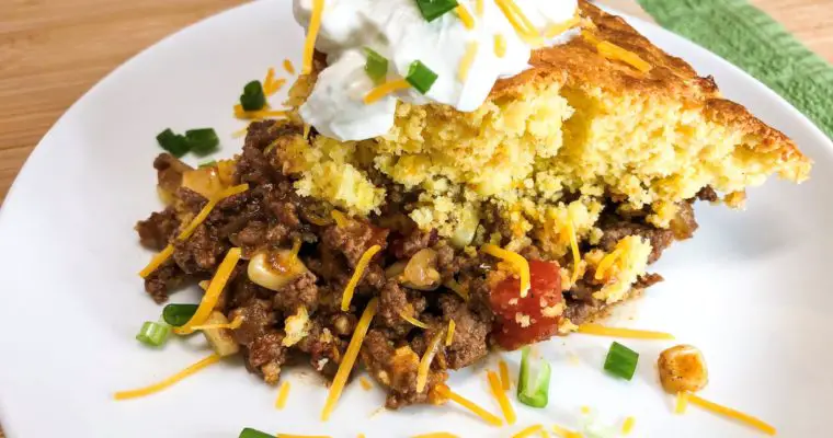 Chili Pie with Cornbread Topping