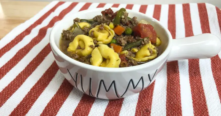 Easy Hamburger Vegetable Soup with Tortellini