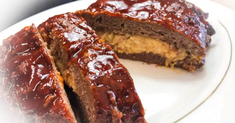 Crockpot Meatloaf Stuffed with Cheese