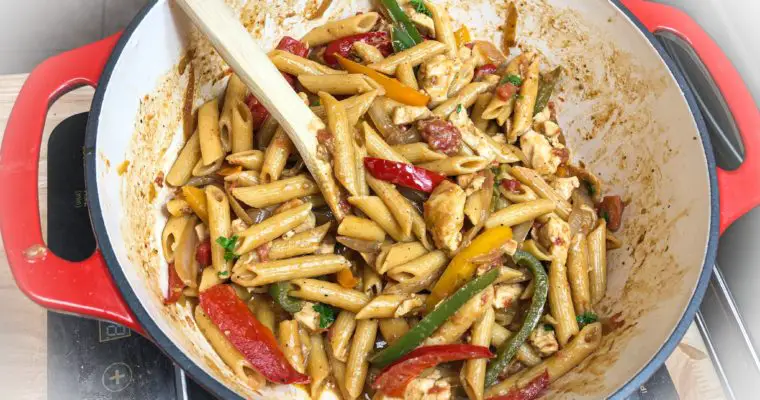 Chicken Fajitas Pasta One Skillet