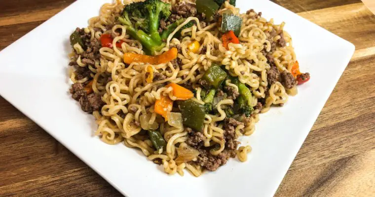 One Skillet Ramen Noodle Recipe-30 Minute Meal