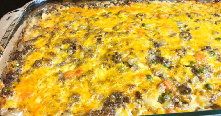 Hamburger & Potato Cheesy Casserole