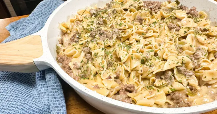 One Skillet Ground Beef Stroganoff 30 Minute Meal