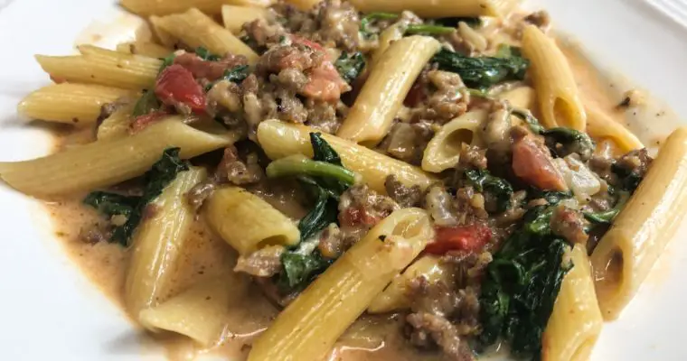 Creamy Italian Sausage & Pasta – One Pot Meal