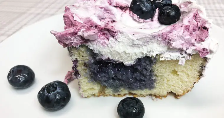 Blueberries & Cream Poke Cake