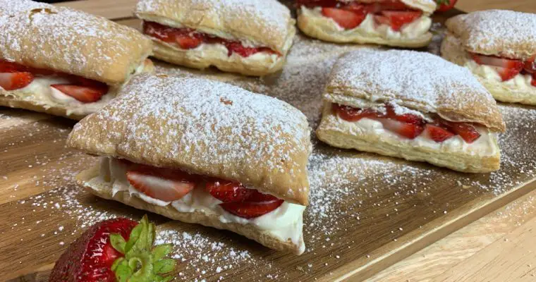 Strawberry Cheesecake Puffs | An Easy Puff Pastry Dessert