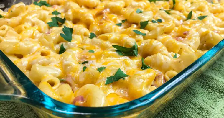 Macaroni & Cheese Ham Casserole