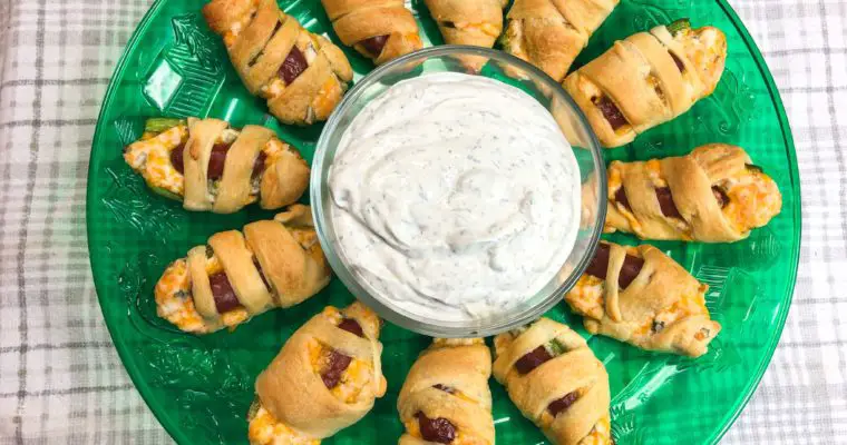 Pigs In A Blanket Jalapeno Poppers with Dill Sour Cream Dip