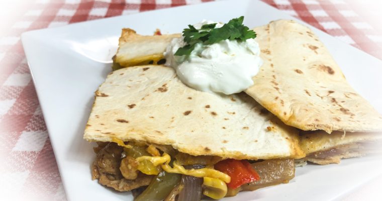 Sheet Pan Chicken Fajita Quesadilla