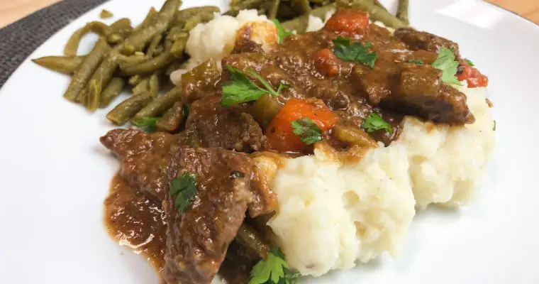 Crockpot Smothered Beef Tips