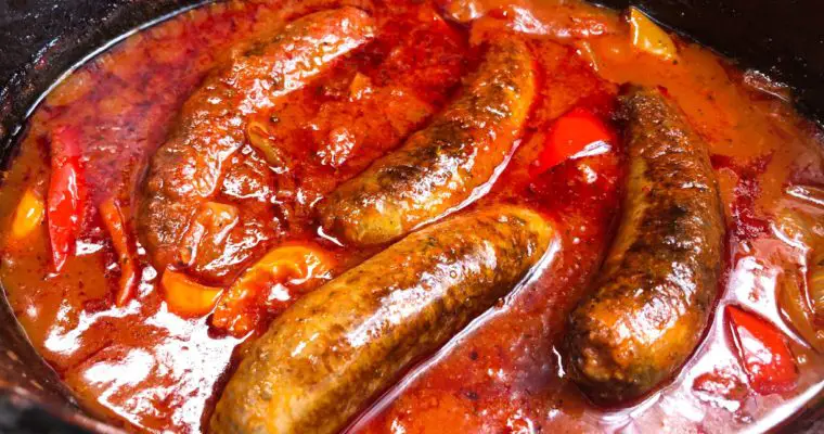 Crockpot Italian Sausages and Peppers