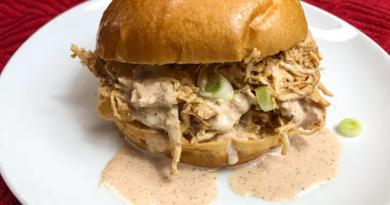 Crockpot White Barbecue Sauce Chicken Sandwich