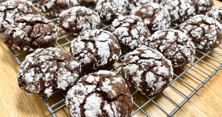 Coffee & Chocolate Crinkle Cookies