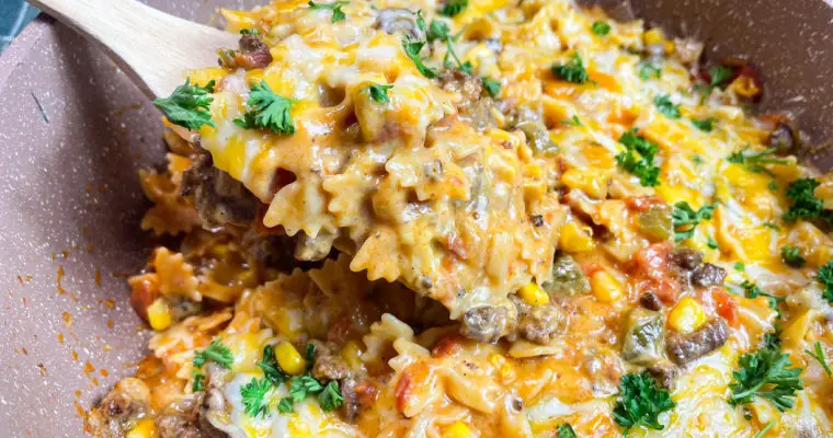 Cheesy Sloppy Joe & Pasta One Skillet