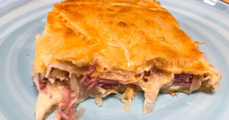 Hot Pastrami Sauerkraut Crescent Bake