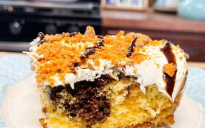Butterfinger Poke Cake