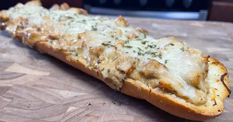 Chicken Alfredo Garlic Bread