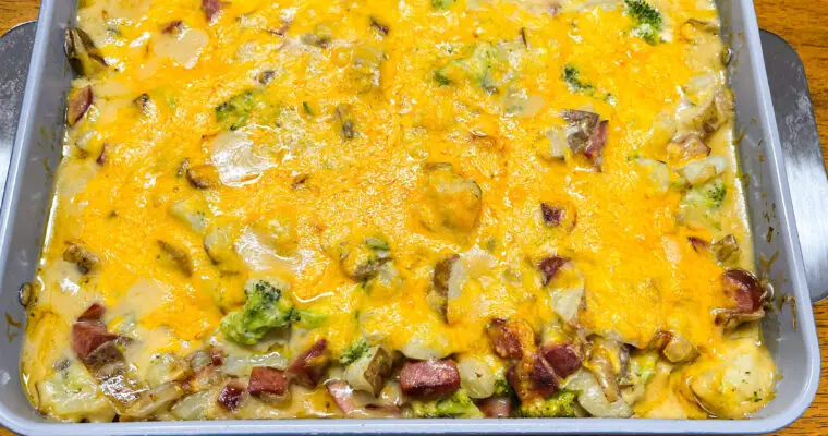 Easy Potato, Sausage, Broccoli Casserole