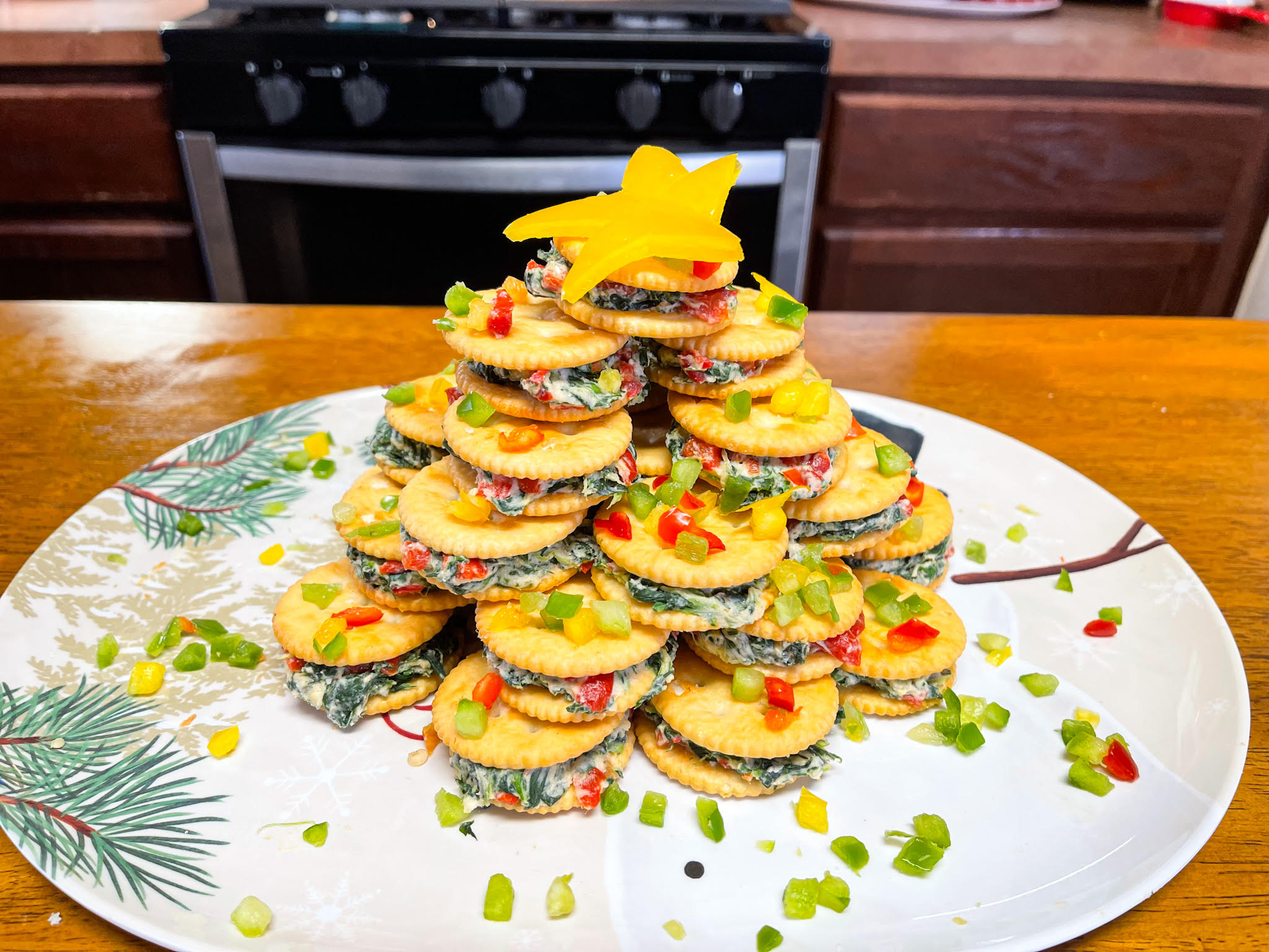 Ritz Cracker Christmas Tree Appetizer – Catherine's Plates