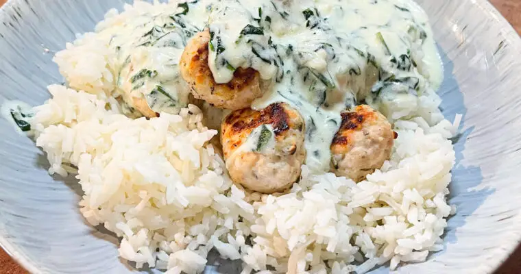 Chicken Meatballs with Alfredo Sauce