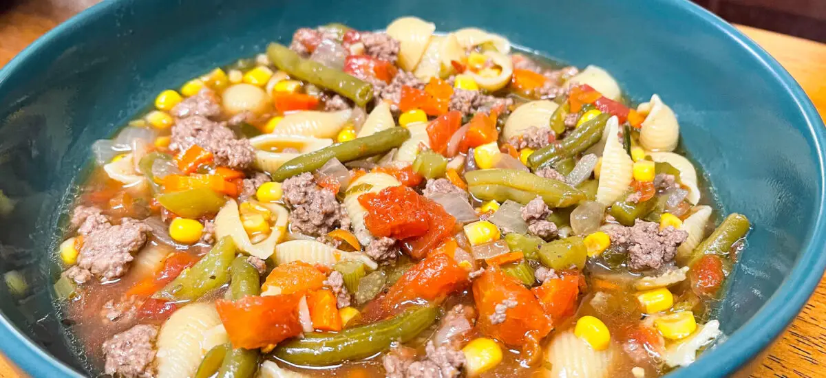 Hamburger & Vegetable Soup with Pasta