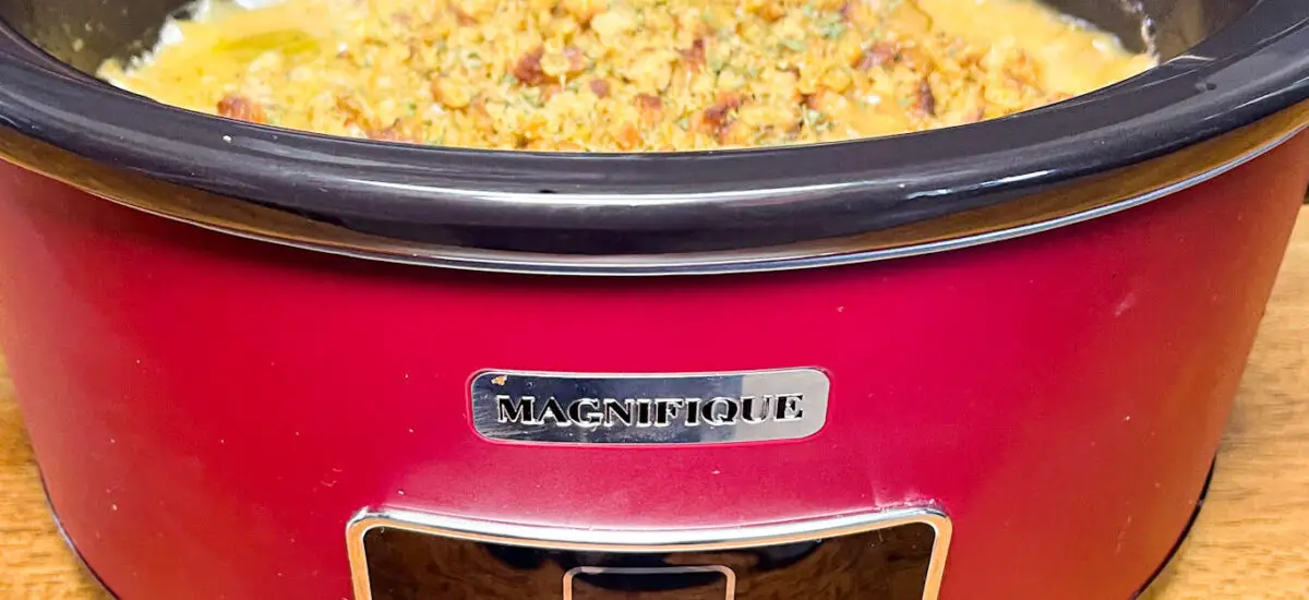 Crockpot Pork Chops, Apples, and Stuffing