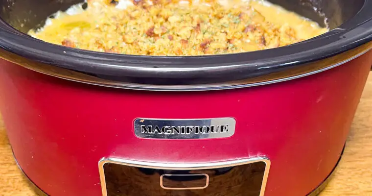 Crockpot Pork Chops, Apples, and Stuffing