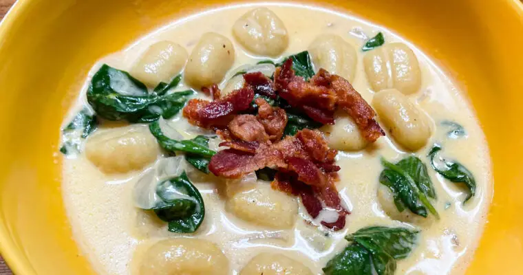 Bacon Cheddar Gnocchi Soup