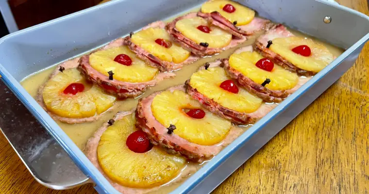 Pineapple Glazed Ham Slices