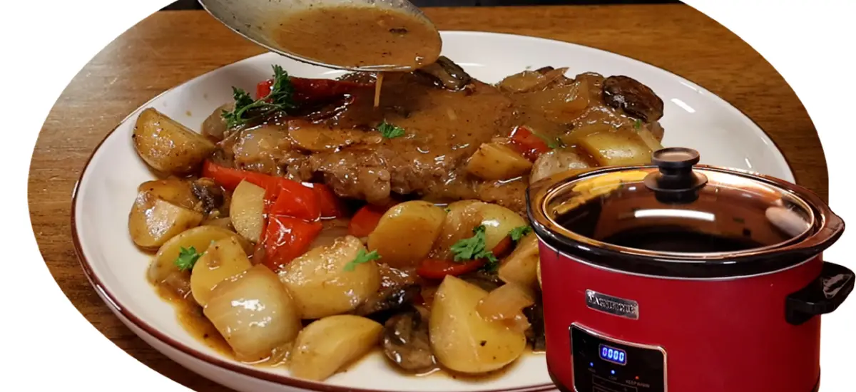 Crockpot Smothered Steak & Potatoes
