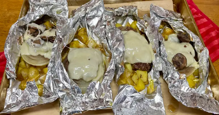 Foil Packets Swiss Mushroom Burgers
