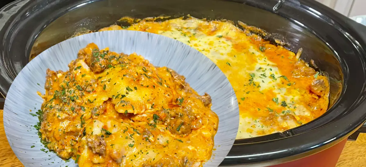 Slow Cooker Ravioli Lasagna