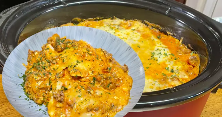 Slow Cooker Ravioli Lasagna