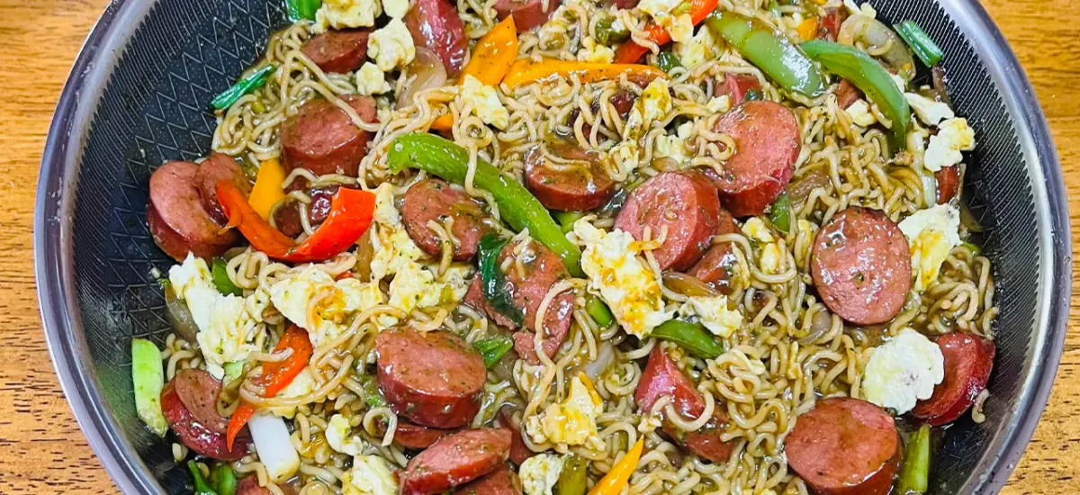 Kielbasa Sausage & Ramen with Asian Sauce