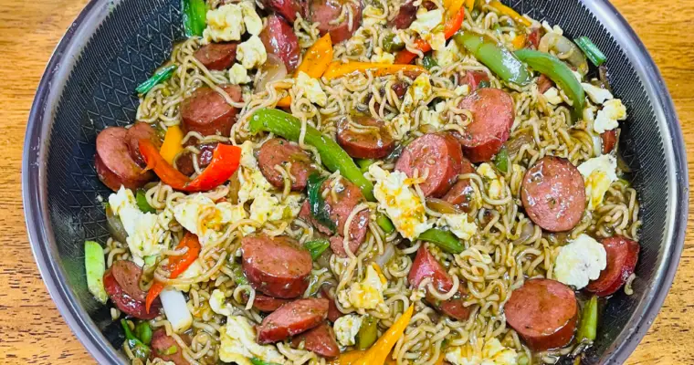 Kielbasa Sausage & Ramen with Asian Sauce