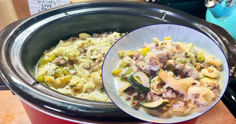 Crockpot Philly Cheesesteak & Tortellini