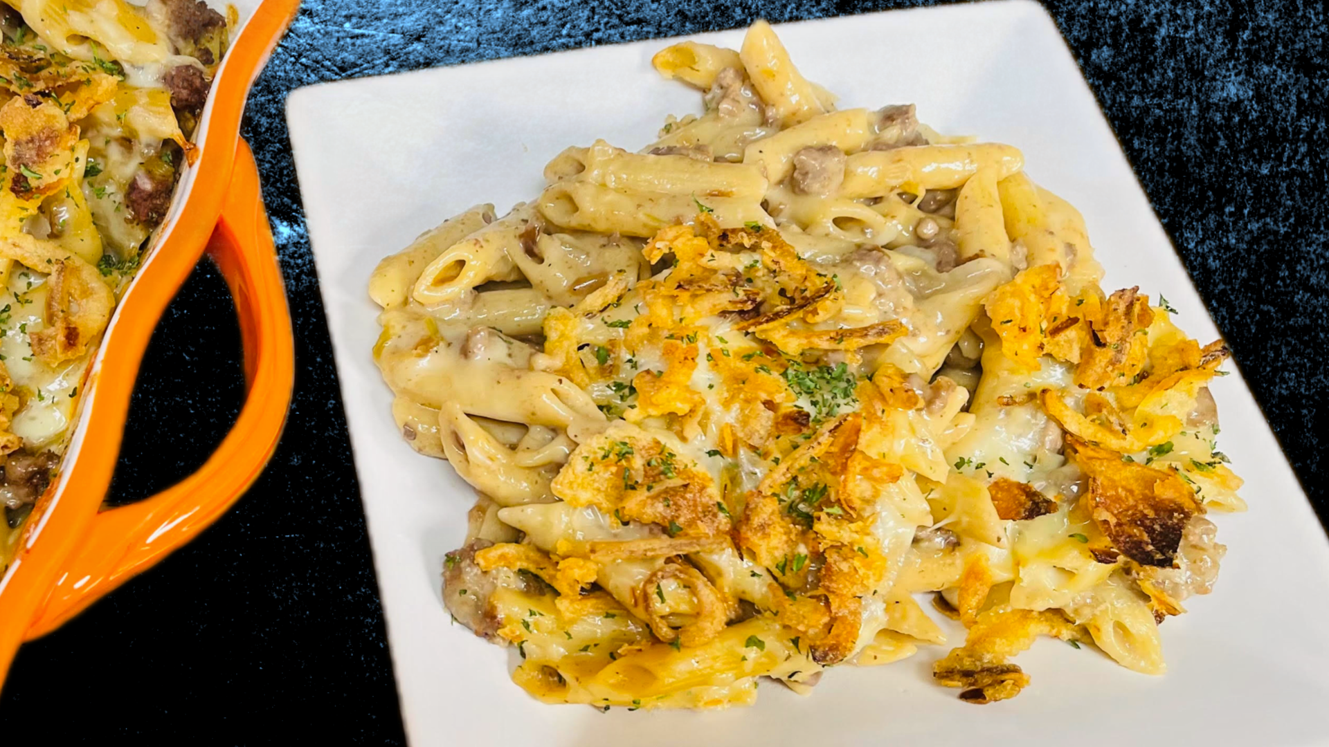 French Onion Beef & Cheese Casserole